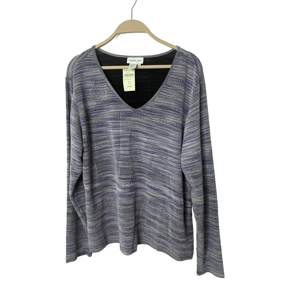 Coldwater Creek Texture V-neck top/shirt womens size XL New